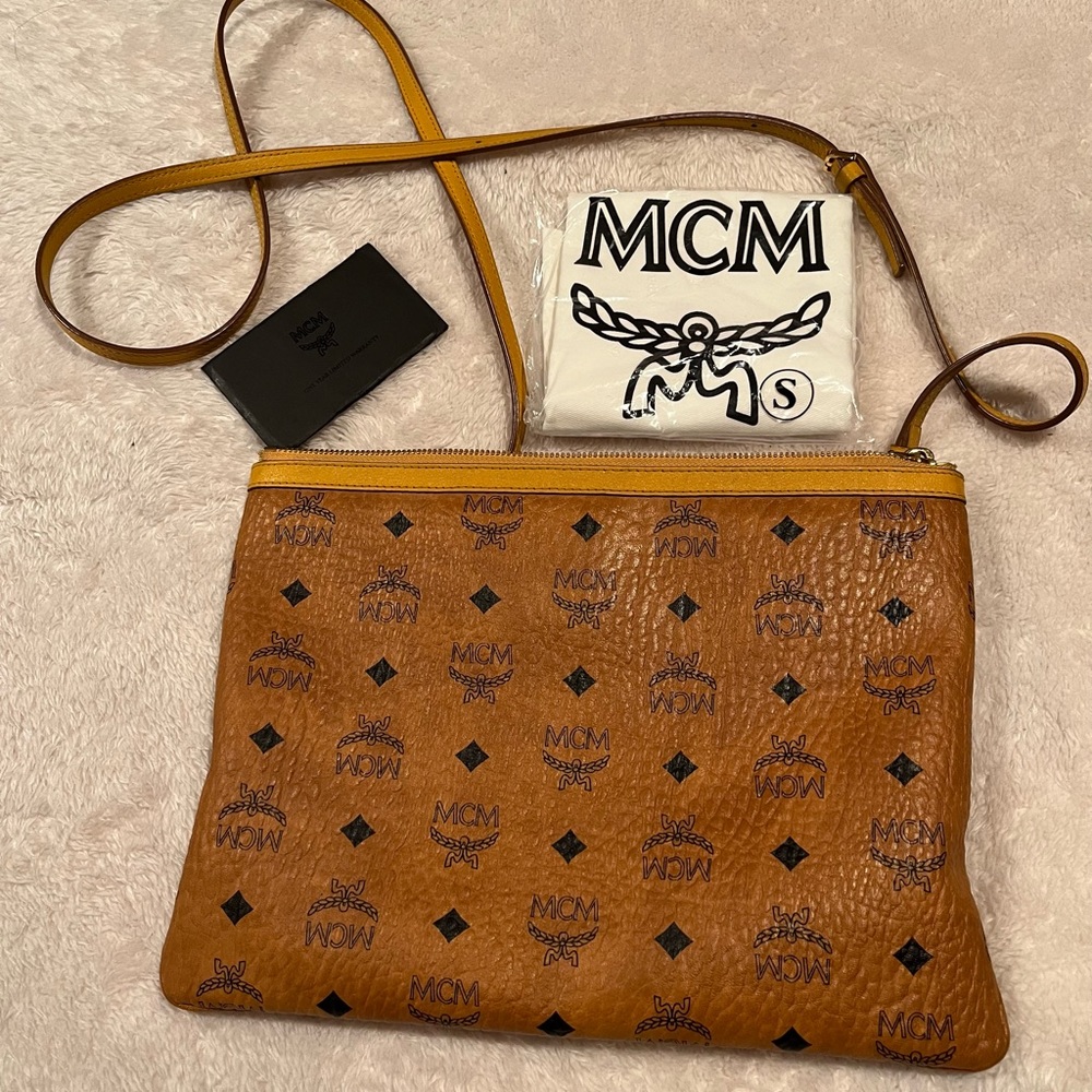 MCM Visetos Crossbody Pouch